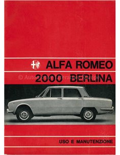1973 ALFA ROMEO 2000 BERLINA BETRIEBSANLEITUNG ITALIENISCH