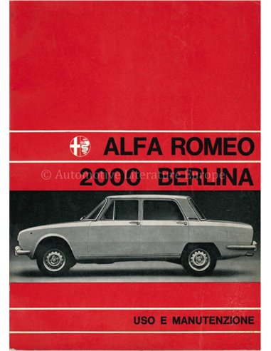 1973 ALFA ROMEO 2000 BERLINA OWNERS MANUAL ITALIAN