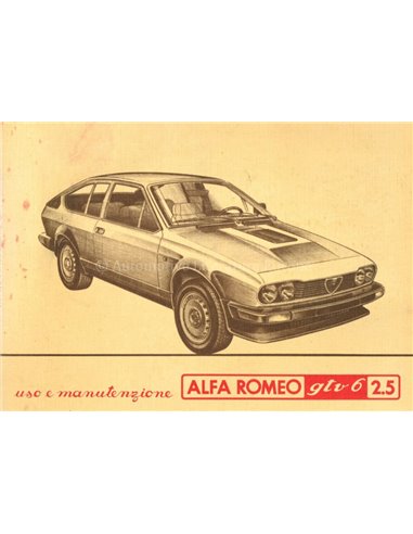 1980 ALFA ROMEO GTV6 2.5 OWNERS MANUAL ITALIAN