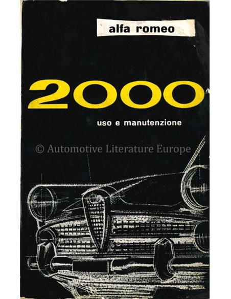 1960 ALFA ROMEO 2000 INSTRUCTIEBOEKJE ITALIAANS