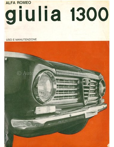 1964 ALFA ROMEO GIULIA 1300 INSTRUCTIEBOEKJE ITALIAANS