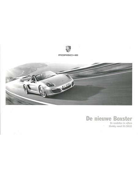 2012 PORSCHE BOXSTER HARDCOVER BROCHURE NEDERLANDS