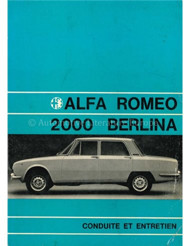 1972 ALFA ROMEO 2000 BERLINA BETRIEBSANLEITUNG FRANZÖSISCH