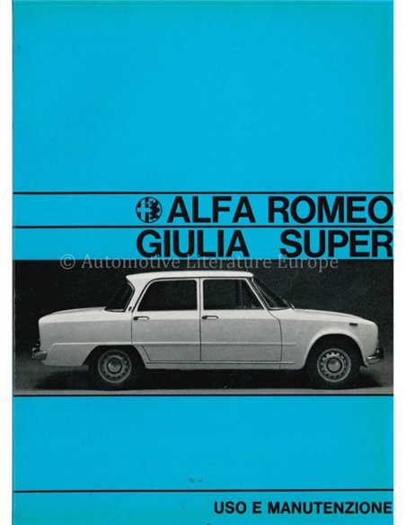 1970 ALFA ROMEO GIULIA SUPER 1600 BETRIEBSANLEITUNG ITALIENISCH