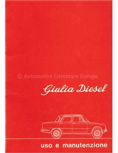 1976 ALFA ROMEO GIULIA DIESEL BETRIEBSANLEITUNG ITALIENISCH