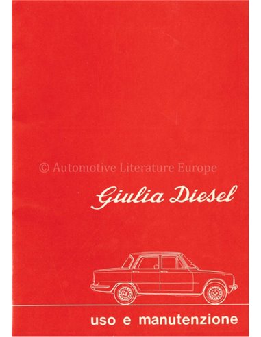 1976 ALFA ROMEO GIULIA DIESEL BETRIEBSANLEITUNG ITALIENISCH