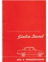 1976 ALFA ROMEO GIULIA DIESEL BETRIEBSANLEITUNG ITALIENISCH