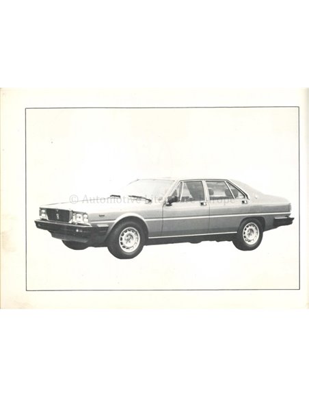 1980 MASERATI QUATTROPORTE INSTRUCTIEBOEKJE