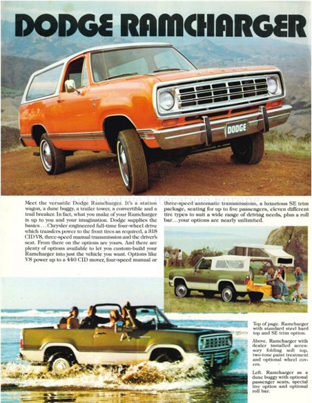 1974 DODGE RAMCHARGER BROCHURE ENGLISH