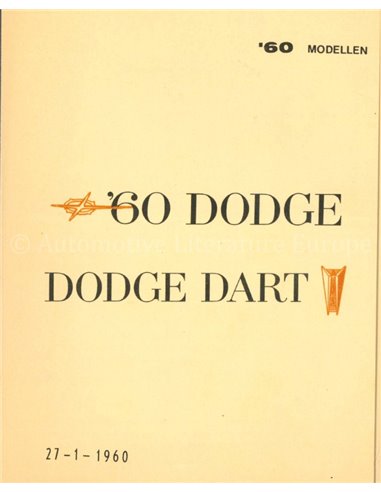 1960 DODGE DART BROCHURE NEDERLANDS