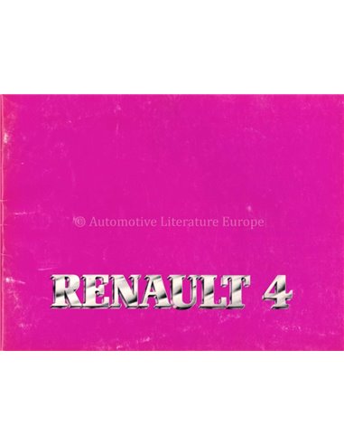 1982 RENAULT 4 BETRIEBSANLEITUNG NIEDERLÄNDISCH