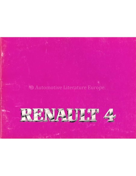 1982 RENAULT 4 INSTRUCTIEBOEKJE NEDERLANDS