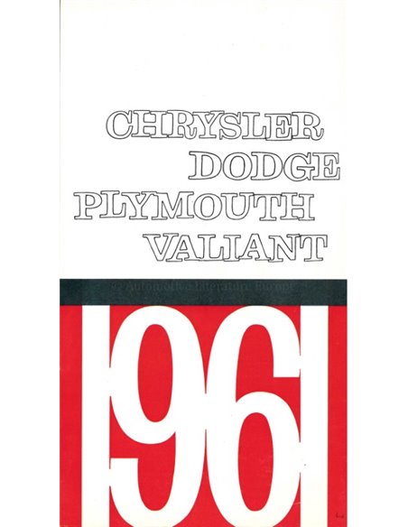 1961 DODGE PLYMOUTH VALIANT BROCHURE NEDERLANDS