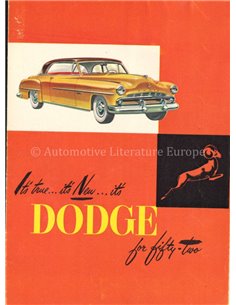 1952 DODGE CORONET BROCHURE DUTCH