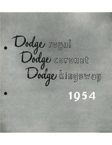 1953 DODGE KINGSWAY-CUSTOM, KINGSWAY-DELUXE, KINGSWAY BROCHURE DUTCH
