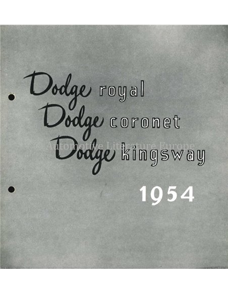 1953 DODGE KINGSWAY-CUSTOM, KINGSWAY-DELUXE, KINGSWAY BROCHURE NEDERLANDS