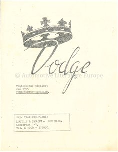1955 DODGE KINGSWAY PROSPEKT NIEDERLÄNDISCH