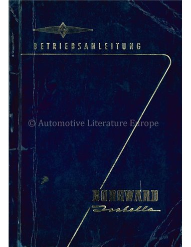 1959 BORGWARD ISABELLA BETRIEBSANLEITUNG DEUTSCH