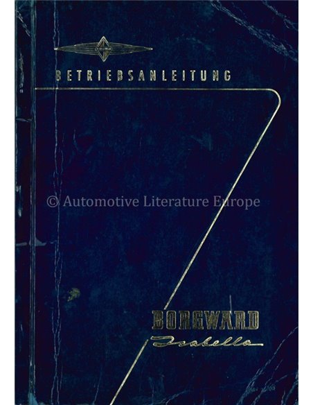 1959 BORGWARD ISABELLA BETRIEBSANLEITUNG DEUTSCH