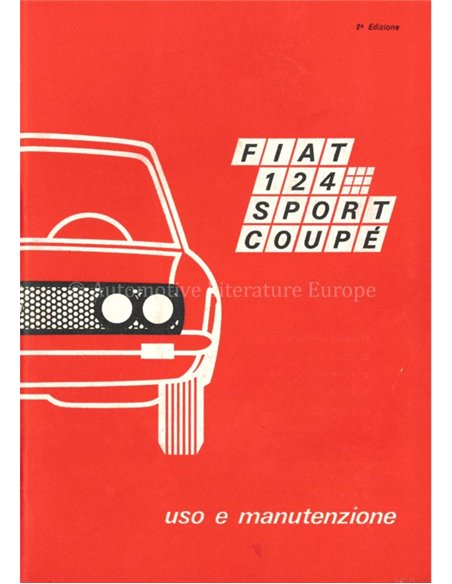 1971 FIAT 124 SPORT COUPE OWNERS MANUAL ITALIAN