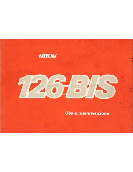 1988 FIAT 126 BIS INSTRUCTIEBOEKJE ITALIAANS