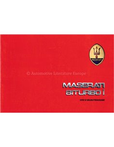 1986 MASERATI BITURBO I INSTRUCTIEBOEKJE ITALIAANS