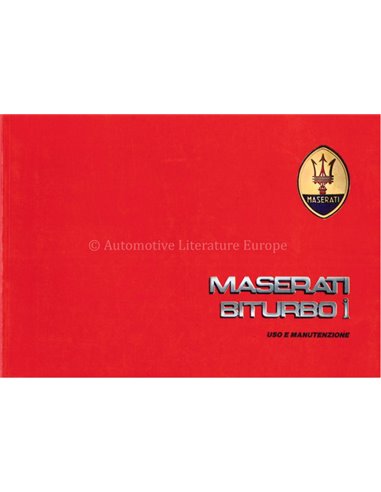 1987 MASERATI BITURBO I OWNERS MANUAL ITALIAN