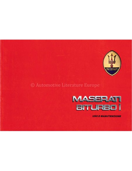 1987 MASERATI BITURBO I OWNERS MANUAL ITALIAN