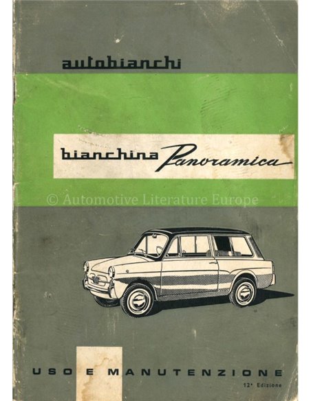 1966 AUTOBIANCHI BIANCHINA PANORAMICA OWNERS MANUAL ITALIAN