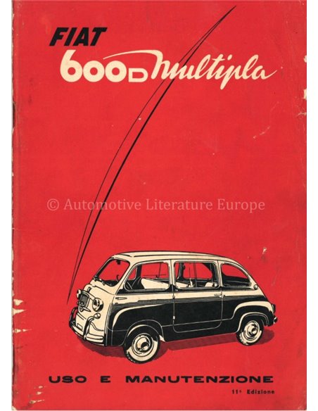 1961 FIAT 600 D MULTIPLA OWNERS MANUAL ITALIAN