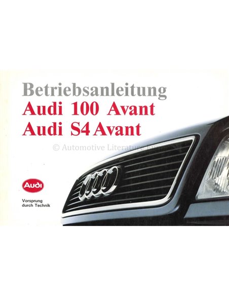 1992 AUDI 100 AVANT & AVANT S4 INSTRUCTIEBOEKJE DUITS