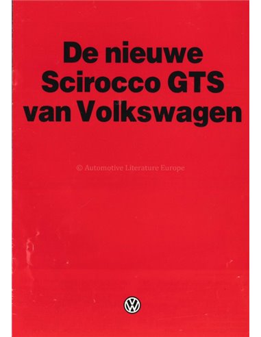 1983 VOLKSWAGEN SCIROCCO PROSPEKT NIEDERLÄNDISCH