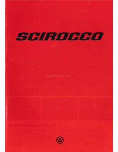 1977 VOLKSWAGEN SCIROCCO BROCHURE NEDERLANDS