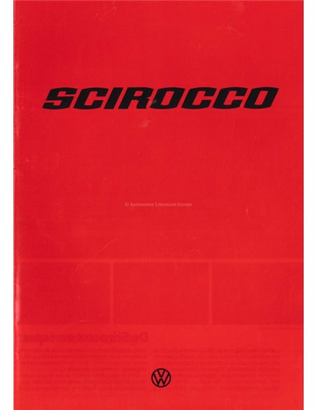 1977 VOLKSWAGEN SCIROCCO BROCHURE NEDERLANDS