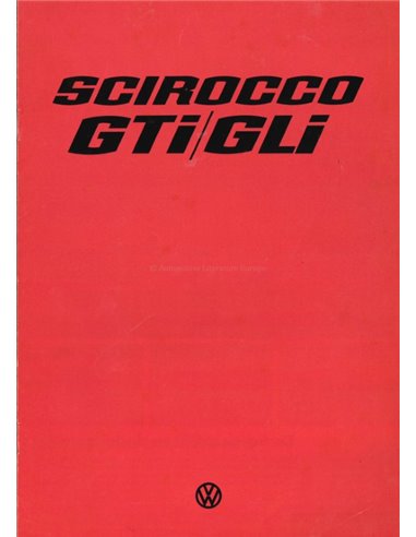 1976 VOLKSWAGEN SCIROCCO GTI/GLI BROCHURE NEDERLANDS