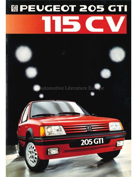 1986 PEUGEOT 205 GTI 115 CV BROCHURE DUTCH