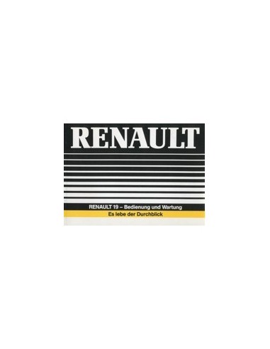 1988 RENAULT 19 INSTRUCTIEBOEKJE DUITS