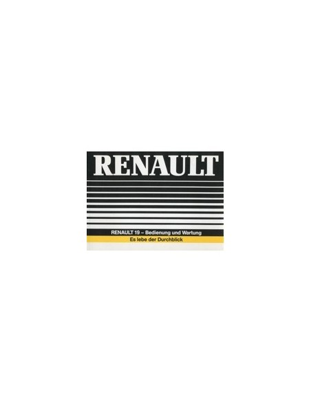 1988 RENAULT 19 INSTRUCTIEBOEKJE DUITS