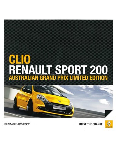2011 RENAULT CLIO SPORT 200 PROSPEKT ENGLISCH