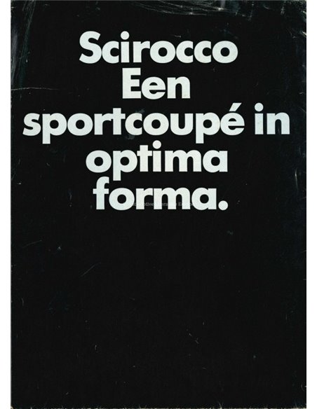 1974 VOLKSWAGEN SCIROCCO SPORTCOUPÉ BROCHURE NEDERLANDS