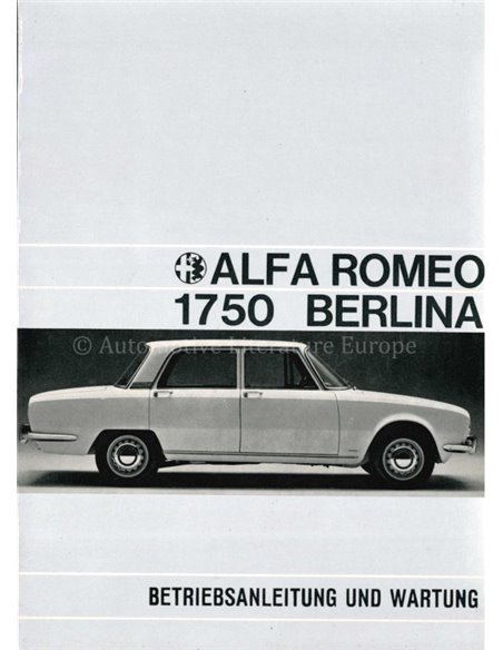 1968 ALFA ROMEO 1750 BERLINA OWNER'S MANUAL GERMAN