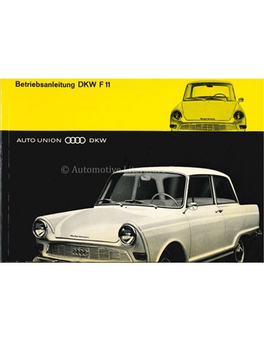 1963 AUTO UNION DKW F 11 BETRIEBSANLEITUNG DEUTSCH