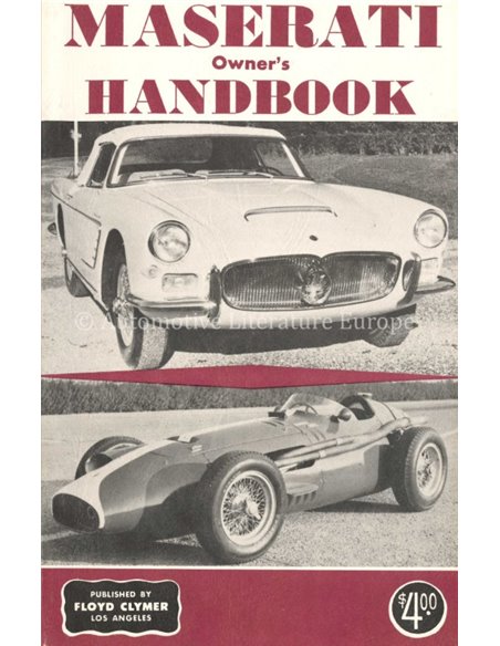 MASERATI OWNERS HANDBOOK - HANS TANNER 