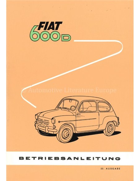 1963 FIAT 600 D BETRIEBSANLEITUNG DEUTSCH