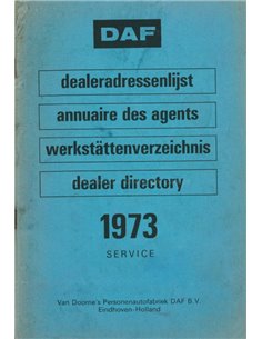 1973 DAF DEALERADRESSENLIJST NEDERLANDS