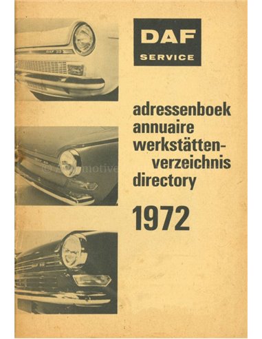 1972 DAF SERVICE ADRESSENBOEK