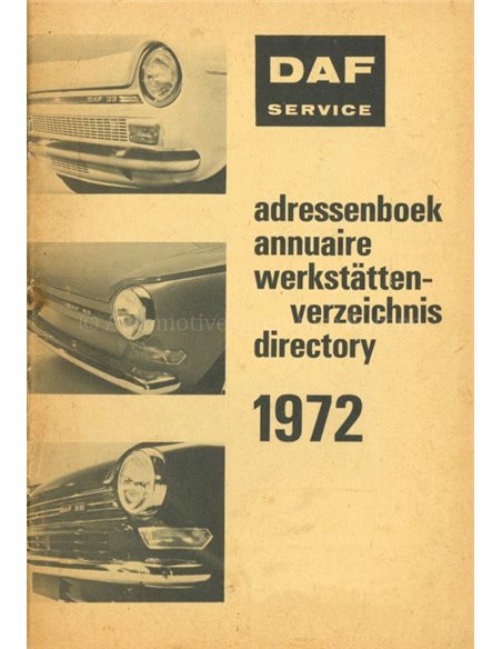 1972 DAF SERVICE WERKSTÄTTENVERZEICHNIS