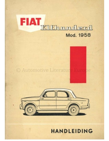 1958 FIAT 1100 INSTRUCTIEBOEKJE...