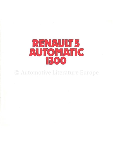 1979 RENAULT 5 AUTOMATIC BROCHURE NEDERLANDS
