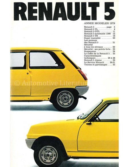 1979 RENAULT 5 BROCHURE FRENCH